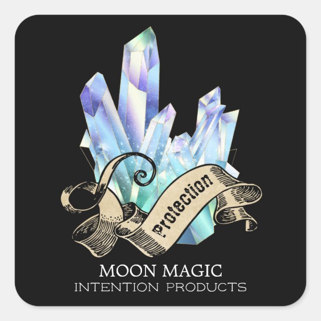 Mystical Crystal Black Spell Labels (Front)