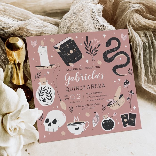 Mystical Crystal Fortune Teller Quinceanera Invitation (Creator Uploaded)