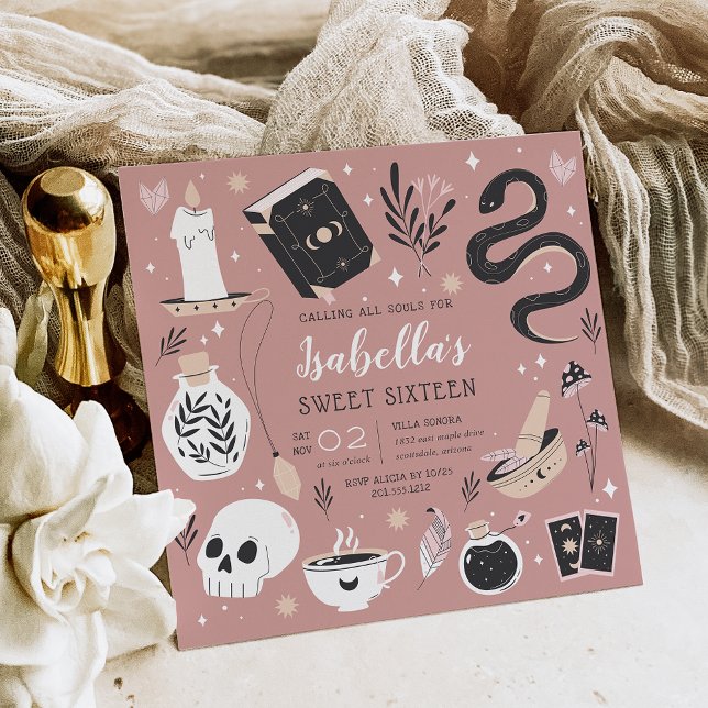 Mystical Crystal Fortune Teller Sweet Sixteen Invitation (Creator Uploaded)