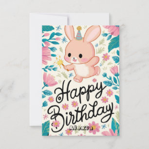 Mystical Cute Bunny Digital Birthday card