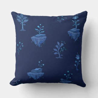Mystical Cyberpunk Botanical Elements in Midnight Cushion