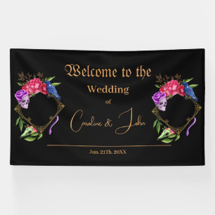Mystical dark and romantic wedding design banner