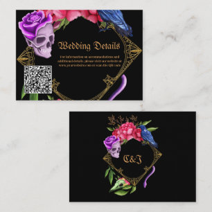 Mystical dark and romantic wedding design enclosure card