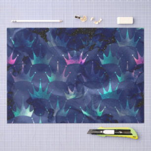 Mystical Dark Mermaid Scales & Ocean Trident illow Tissue Paper