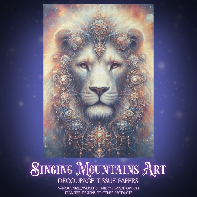 Mystical Decorative Lion King Decoupage Tissue Paper (Creator Uploaded)