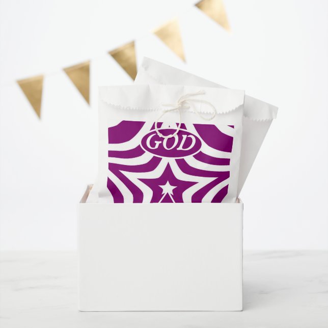 Mystical Deep Purple "God Is Love" First Communion Favour Bags (Party)