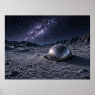 Mystical Desert Night Scene Poster