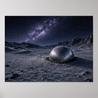 Mystical Desert Night Scene Poster