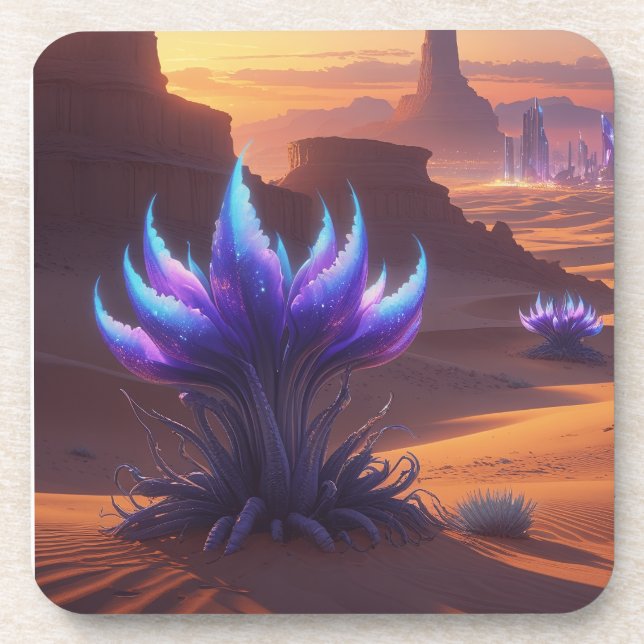 Mystical Desert with Futurist City Coaster (Front)