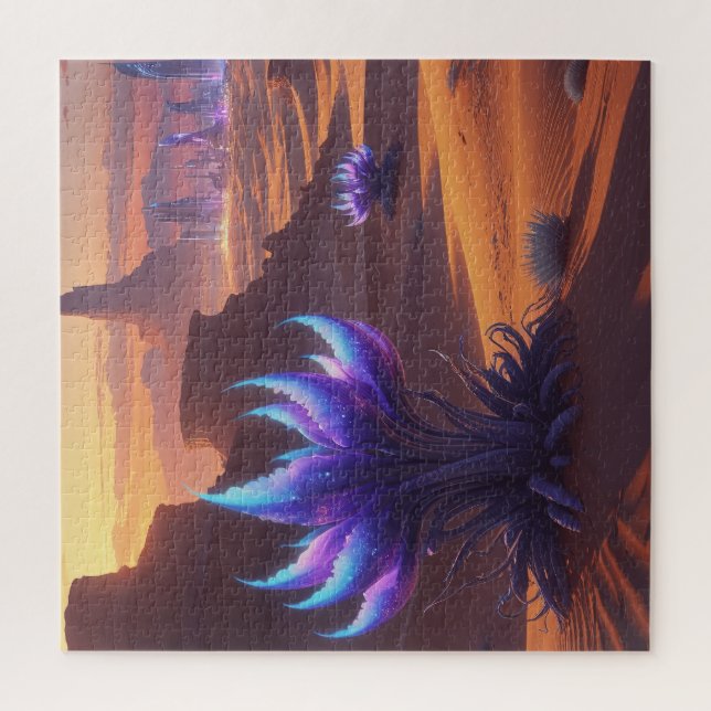 Mystical Desert with Futurist City Jigsaw Puzzle (Vertical)