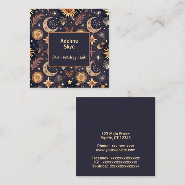 Mystical design square business card (Front/Back)