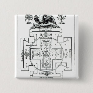 Mystical diagram of Solomon's 15 Cm Square Badge