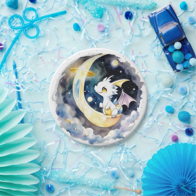Mystical Dragon Baby Shower Paper Plate (Party)
