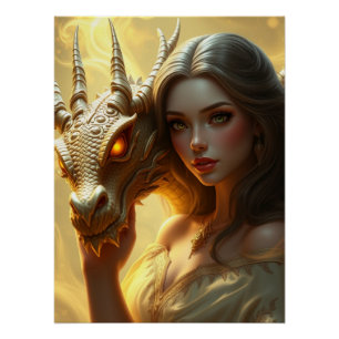 Mystical Dragon Fantasy Art  Poster