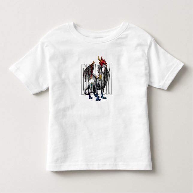 Mystical Dragon Fantasy Creature Design Toddler T-Shirt (Front)