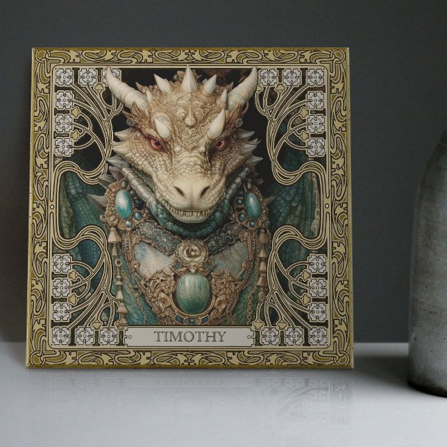 Mystical Dragon Spirit Altarpiece Personalised Tile (Creator Uploaded)