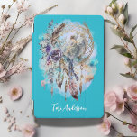 Mystical Dreamcatcher Fairy Aqua iPad Mini Cover<br><div class="desc">This mystical iPad cover has an enchanting dreamcatcher featuring a lovely fairy, flowers, feathers and delicate foliage. Personalised with your name, this magical case is sure to have a calming vibe for your iPad. You can change font, text colour or background colour if you wish by clicking "Edit Using Design...</div>
