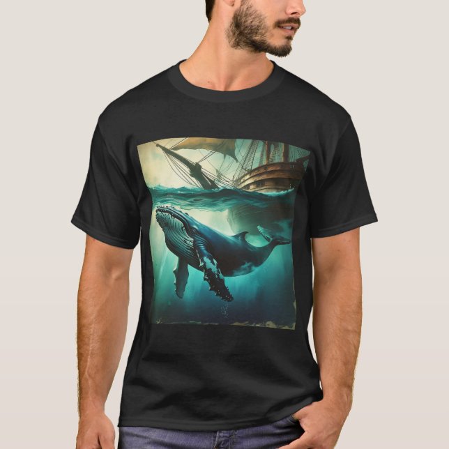 Mystical dreamlike whale. T-Shirt (Front)