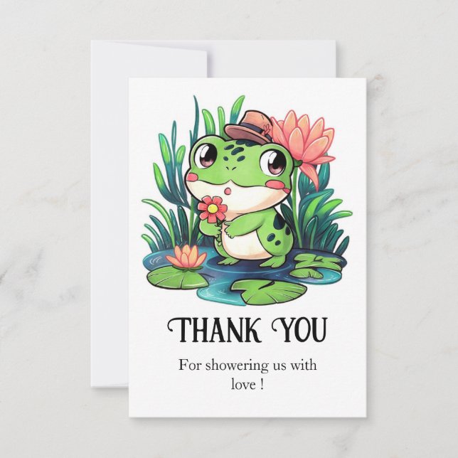Mystical Dreamy Frog Baby Shower Thank You Card (Front)