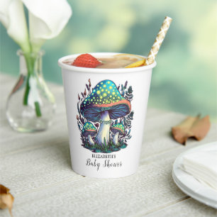 Mystical Dreamy Mushroom Baby Shower Paper Cups