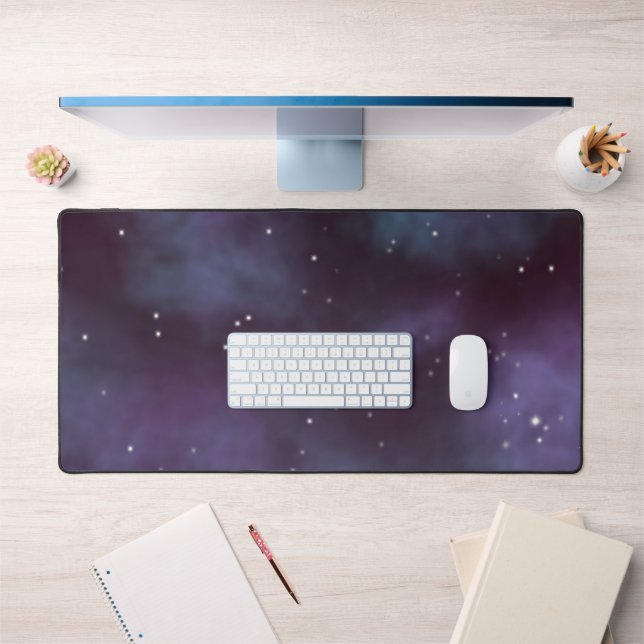Mystical Dusty Violet Galaxy Desk Mat (Office 1)