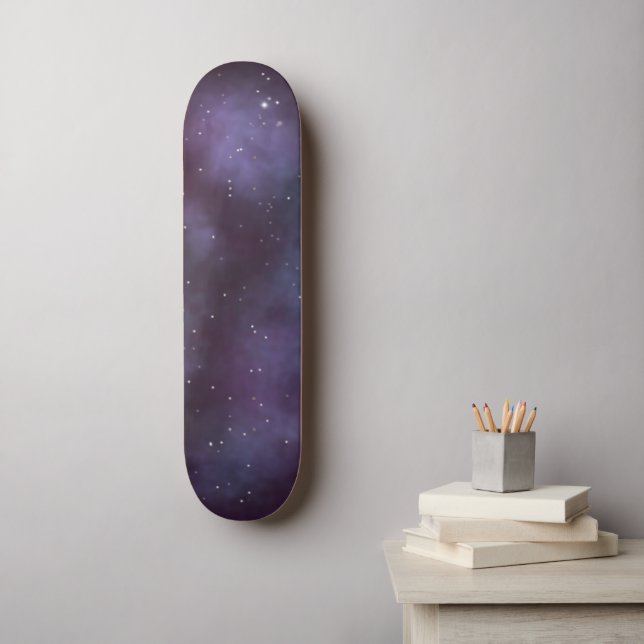 Mystical Dusty Violet Galaxy Skateboard (Wall Art)