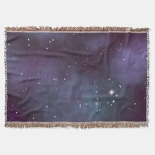 Mystical Dusty Violet Galaxy Throw Blanket