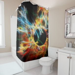 Mystical Electrifying ENERGY Colorful Space Shower Curtain