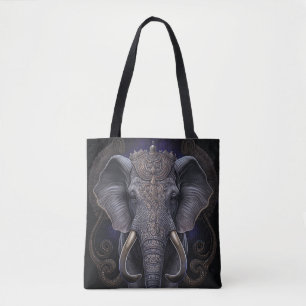Mystical Elephant Watercolor Tote Bag