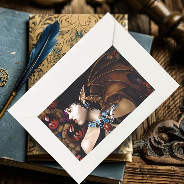 Mystical Elf Dragon Companion Butterfly Fantasy Rectangular Sticker (Creator Uploaded)