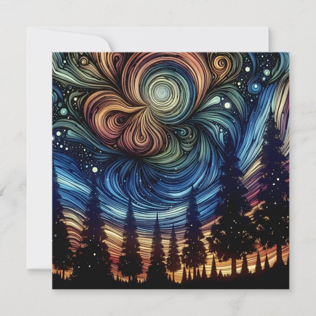 Mystical Ethereal Art with Trees and Night Sky  (Front)