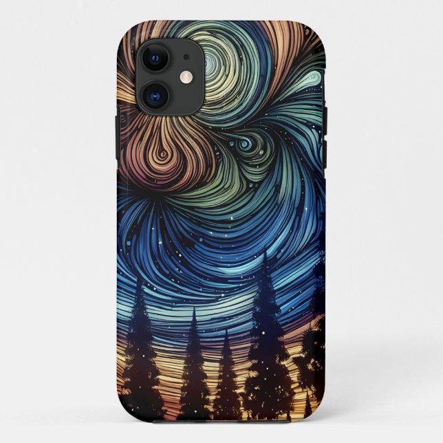 Mystical Ethereal Art with Trees and Night Sky Case-Mate iPhone Case (Back)