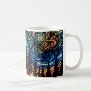 Mystical Ethereal Art with Trees and Night Sky Coffee Mug