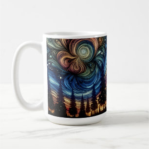 Mystical Ethereal Art with Trees and Night Sky Coffee Mug