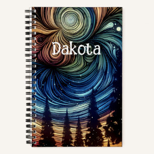 Mystical Ethereal Art with Trees and Night Sky Notebook