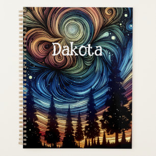 Mystical Ethereal Art with Trees and Night Sky Planner
