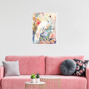 Mystical, Ethereal White Peacock Canvas Print