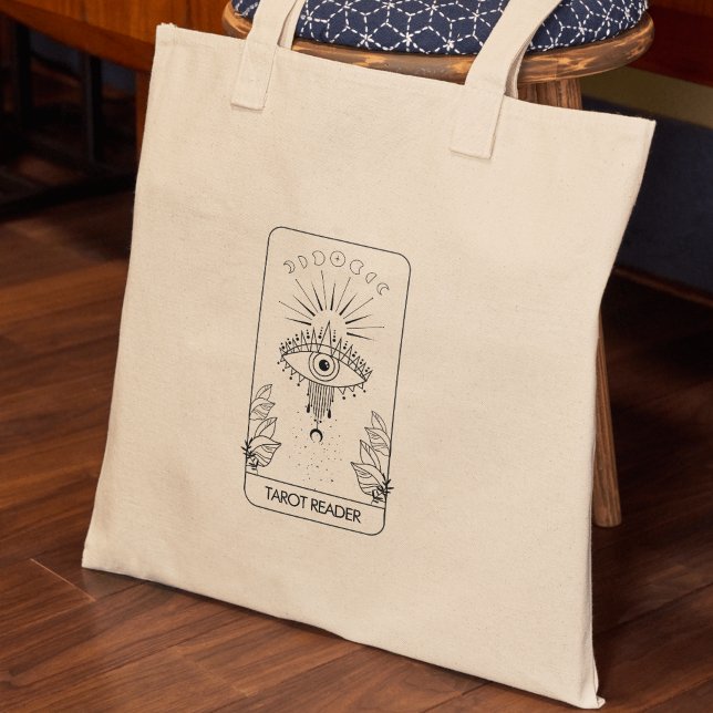Mystical Evil Eye Celestial Tarot Holographic  Tote Bag (Mystical Floral Evil Eye Celestial Moon Phases Tote Bag)