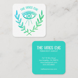 Mystical Eye and Vines Elegant Boho Square Business Card