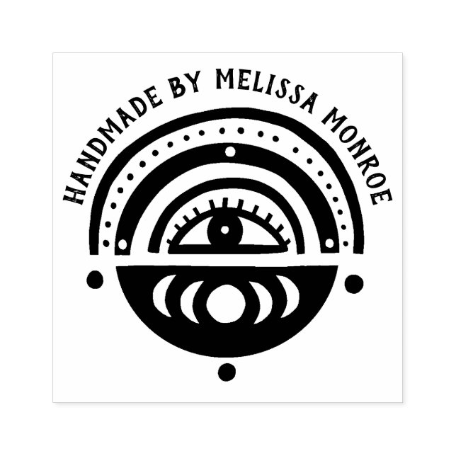 Mystical Eye Boho Handmade by Personalised Custom Rubber Stamp (Imprint)