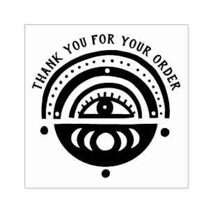 Mystical Eye Boho Order Thanks Personalised Custom Rubber Stamp