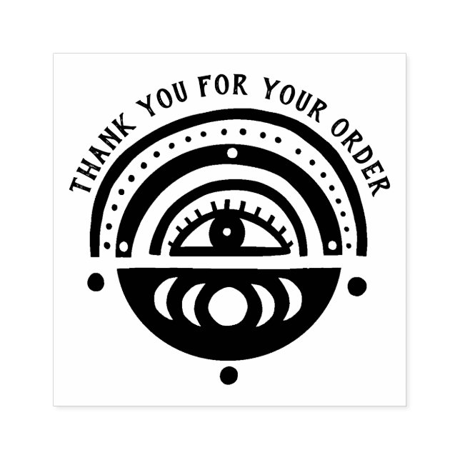 Mystical Eye Boho Order Thanks Personalised Custom Rubber Stamp (Imprint)