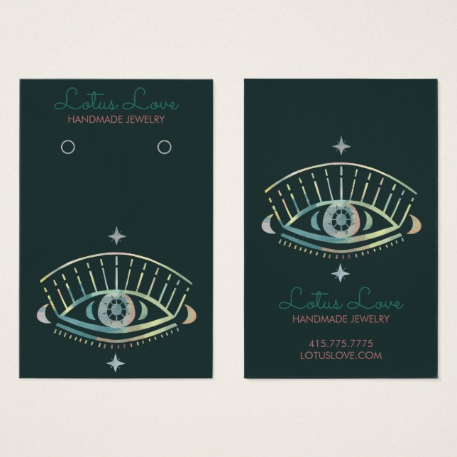 Mystical Eye Earring Necklace Jewellery Display Ca (Front & Back)