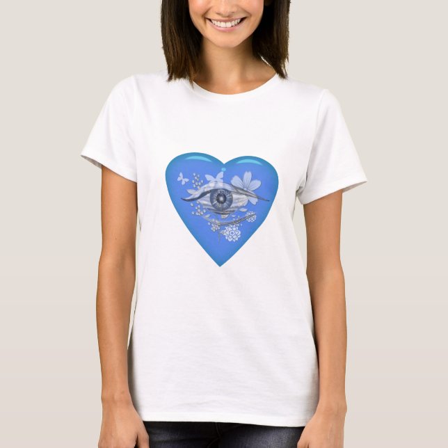 Mystical Eye Floral Heart T-Shirt (Front)