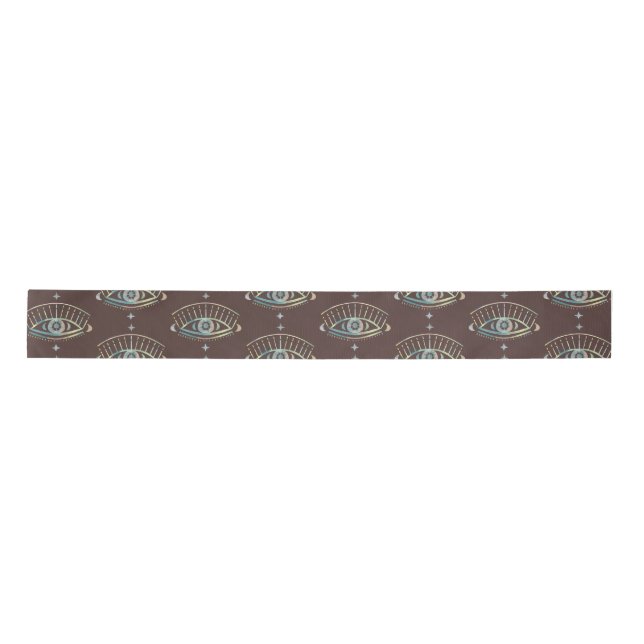 Mystical Eye Magical Boho Colourful Pastel Giftwra Satin Ribbon (Front)