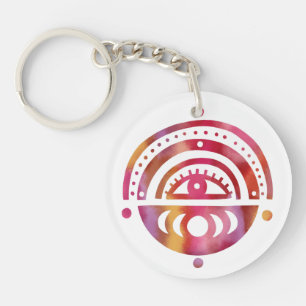 Mystical Eye Magical Elegant Boho Watercolor  Key Ring