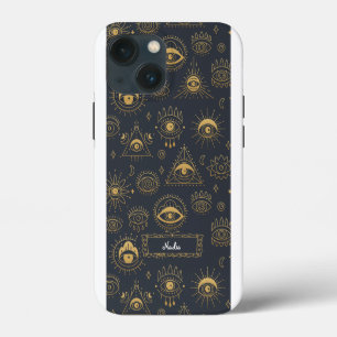 Mystical Eye Pattern iPhone case, vintage pattern 13 Mini Case