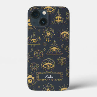 Mystical Eye Pattern iPhone case, vintage pattern 13 Mini Case