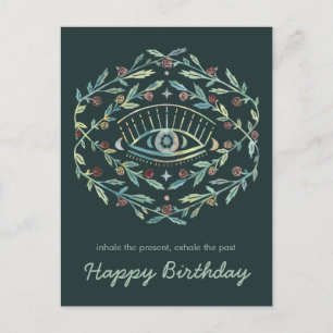 Mystical Eye Roses Inspirational Happy Birthday Postcard