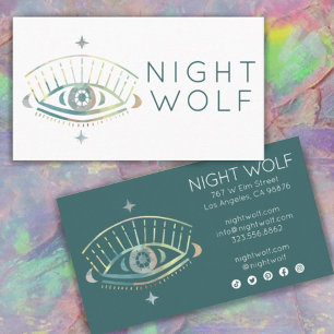 Mystical Eye Roses Vines Magical Boho Colourful  Business Card
